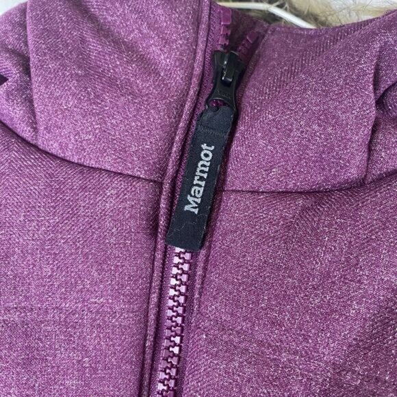 Marmot Kids Winter Coat Purple Puffer Removeable Fur Hood Size Small - Picture 3 of 6
